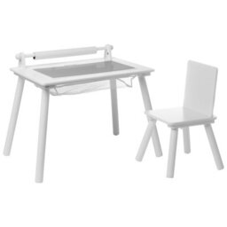 Beliani Kids Table And Chair Set Moonta White - thumbnail 4