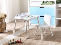 Beliani Kids Table And Chair Set Moonta White - thumbnail 2