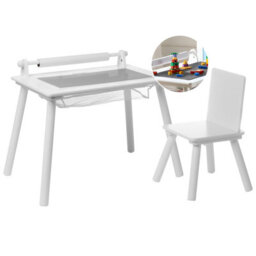 Beliani Kids Table And Chair Set Moonta White