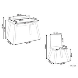 Beliani Kids Table And Chair Set Moonta White - thumbnail 3