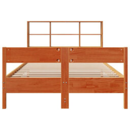 Berkfield Bookcase Bed Without Mattress Wax Brown 120X200Cm Solid Wood Pine - thumbnail 4