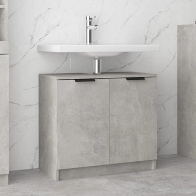 Vidaxl Bathroom Cabinet Concrete Grey 64.5X33.5X59 Cm Engineered Wood - image 1