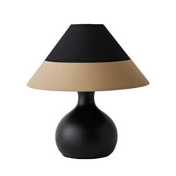 Valuelights Rupert Black Table Lamp With Two Tone Cone Tapered Shade And Bulb - thumbnail 8