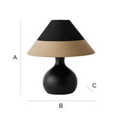 Valuelights Rupert Black Table Lamp With Two Tone Cone Tapered Shade And Bulb - thumbnail 9