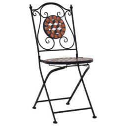 Berkfield Mosaic Bistro Chairs 2 Pcs Brown Ceramic - thumbnail 2