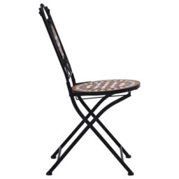 Berkfield Mosaic Bistro Chairs 2 Pcs Brown Ceramic - thumbnail 5