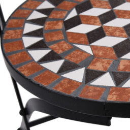 Berkfield Mosaic Bistro Chairs 2 Pcs Brown Ceramic - thumbnail 8