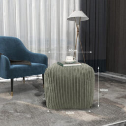 istyle mode Jumbo Cord Footstool Pouffe, Mink Corduroy Ottoman Bean Bags 40Cm X 40Cm - thumbnail 2