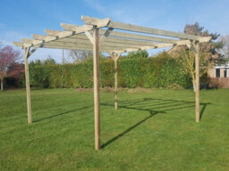 Arbor Garden Solutions Chamfered Wooden Garden Pergola Kit, 3M X 4.8M (Natural Finish) - thumbnail 6