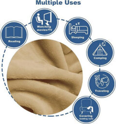 Casabella Deluxe Soft Faux Fur Mink Fleece Throw Blanket - thumbnail 4