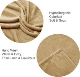 Casabella Deluxe Soft Faux Fur Mink Fleece Throw Blanket - thumbnail 3