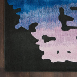 Black Multicolour Wool Modern Luxurious Easy To Clean Handmade Abstract Dining Room Bedroom And Living Room Rug -168Cm X 226Cm - thumbnail 5