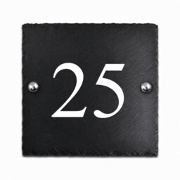 Rustic Slate House Number 25 With White Infill (15 X 15Cm) - thumbnail 1