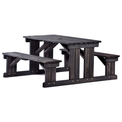 Leisurebench Guernsey 8 Seat Easy Access Walk-In Picnic Table 170Cm - Dark Grey