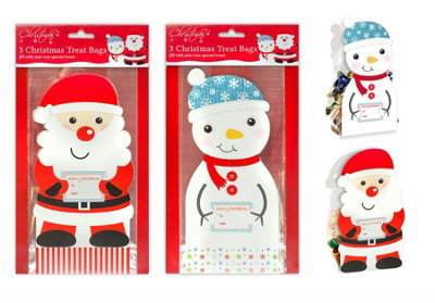 Yes-Online Christmas Treat Bags Set Of 6 Xmas Gift Bag Santa Snowman Xmas Decorations Gifts - image 1