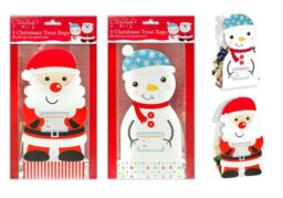 Yes-Online Christmas Treat Bags Set Of 6 Xmas Gift Bag Santa Snowman Xmas Decorations Gifts - thumbnail 1