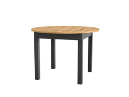 Impact Furniture Dining Kitchen Table Small Round Extendable To Oval Oak And Black 4 To 12 Seater Extending  105Cm To 150Cm To 195Cm To 240Cm Indus - thumbnail 5