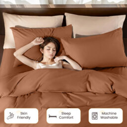 Aspire Homeware Peach Duvet Cover Set, Soft Microfiber & Reversible, King (L)220Cm X (W)230Cm - thumbnail 4