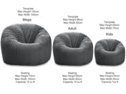 Beautiful Beanbags Xxl Mega Classic Jumbo Cord Beanbag - thumbnail 3