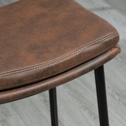 Bar Stools Set Of 2 Upholstered Barstools  Curved Seat Brown - thumbnail 6