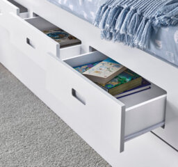 Bedmaster Venus White Guest Bed With Drawers And Trundle With Orthopaedic Mattresses - thumbnail 7