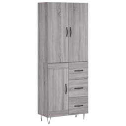 Berkfield Highboard Grey Sonoma 69.5X34X180 Cm Engineered Wood - thumbnail 2