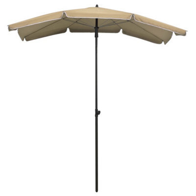 Berkfield Durable Garden Parasol With Pole 200X130 Cm Taupe - image 1