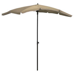 Berkfield Durable Garden Parasol With Pole 200X130 Cm Taupe - thumbnail 2