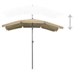Berkfield Durable Garden Parasol With Pole 200X130 Cm Taupe - thumbnail 4