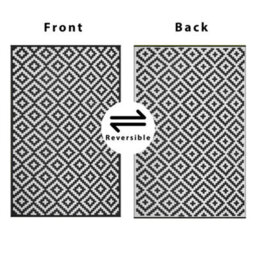 Green Decore 270 X 360 Cm Black/white Reversible Plastic Camping, Picnic And Garden Outdoor Rug - thumbnail 4