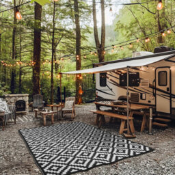 Green Decore 270 X 360 Cm Black/white Reversible Plastic Camping, Picnic And Garden Outdoor Rug - thumbnail 3