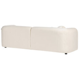 Beliani Sofa 3 Seater Leiren Velvet Off-White - thumbnail 6