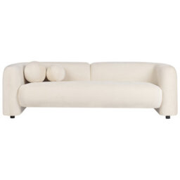 Beliani Sofa 3 Seater Leiren Velvet Off-White