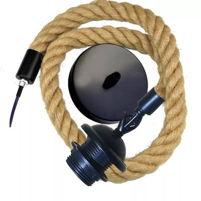 Ledsone Vintage Hemp Rope And Metal Pendant Light E27 - 1M - image 1