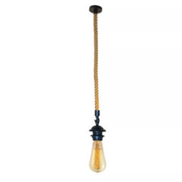 Ledsone Vintage Hemp Rope And Metal Pendant Light E27 - 1M - thumbnail 6