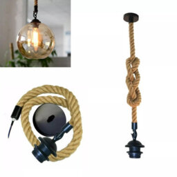Ledsone Vintage Hemp Rope And Metal Pendant Light E27 - 1M - thumbnail 2