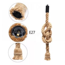 Ledsone Vintage Hemp Rope And Metal Pendant Light E27 - 1M - thumbnail 7
