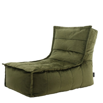 icon Dolce Lounger Bean Bag Olive Green Velvet Bean Bag Chair - image 1