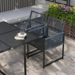 Wyld Haus Nolu 4-Seater Metal Rattan Rope Garden Dining Set - Dark Grey, Square Table L120 X D120 X H72Cm, 5-Piece - thumbnail 8