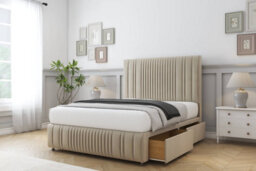 "Sloomy Kingsley Almond Coniston Divan Bed Set 2 Drawers Left Side - 54"" Floor Standing  & 12"" Footboard 4' Small Double" - thumbnail 3