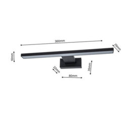 Milagro Shine Black Led 7W Wall Lamp Stylish Matt Black Light With Ip44 Rating Perfect For Mounting Abobe A Bathroom Mirror - thumbnail 6