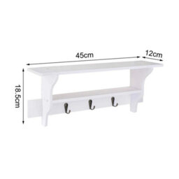 Floating Entryway Organiser Hooks Key Bag Storage Shelf - thumbnail 2