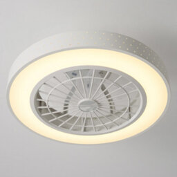 Living And Home White Round Acrylic Led Ceiling Fan Light With Remote Control Dia 480mm - thumbnail 3