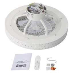 Living And Home White Round Acrylic Led Ceiling Fan Light With Remote Control Dia 480mm - thumbnail 6