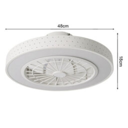 Living And Home White Round Acrylic Led Ceiling Fan Light With Remote Control Dia 480mm - thumbnail 7