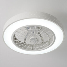 Living And Home White Round Acrylic Led Ceiling Fan Light With Remote Control Dia 480mm - thumbnail 4