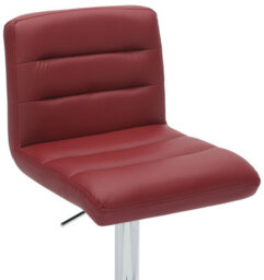 Lamboro Luscious Bar Stool, Height Adjustable Swivel Breakfast Bar Chair, Faux Leather Seat, Chrome Base & Footrest, Berry Red - thumbnail 7