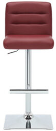 Lamboro Luscious Bar Stool, Height Adjustable Swivel Breakfast Bar Chair, Faux Leather Seat, Chrome Base & Footrest, Berry Red - thumbnail 2