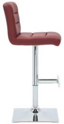 Lamboro Luscious Bar Stool, Height Adjustable Swivel Breakfast Bar Chair, Faux Leather Seat, Chrome Base & Footrest, Berry Red - thumbnail 3