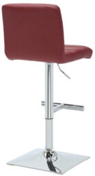 Lamboro Luscious Bar Stool, Height Adjustable Swivel Breakfast Bar Chair, Faux Leather Seat, Chrome Base & Footrest, Berry Red - thumbnail 4